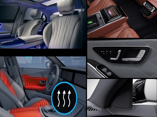 Tổng Hợp Các Dòng Xe Mercedes-Benz 5 Chỗ Mới Nhất Hiện Nay. 3 Khong gian noi that ben trong Mercedes Benz S Class hoi tu cac tien nghi hien dai nhu bo loc khong khi ghe co chuc nang massage loa giai tri