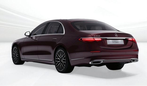 Mercedes-Benz S 450 L Luxury: Trải Nghiệm Siêu Phẩm Sedan Hạng Sang Cỡ Lớn. 3 Nham tao hinh uy nghi va be the cho Mercedes Benz S 450 L Luxury hang da uu ai dat toan bo than xe tren bo mam 20 inch da chau mau bac sang bong
